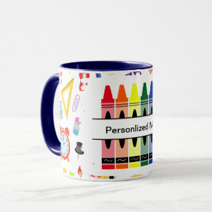 Caneca Crayon Personalizado de Volta à Escola