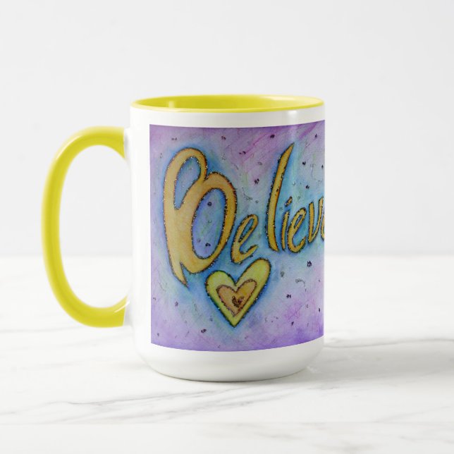 Caneca Crê no Coração, Camada de Café de Arte Inspiracion (Esquerda)