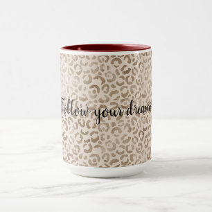 Caneca Cream Brown Leopardo Print