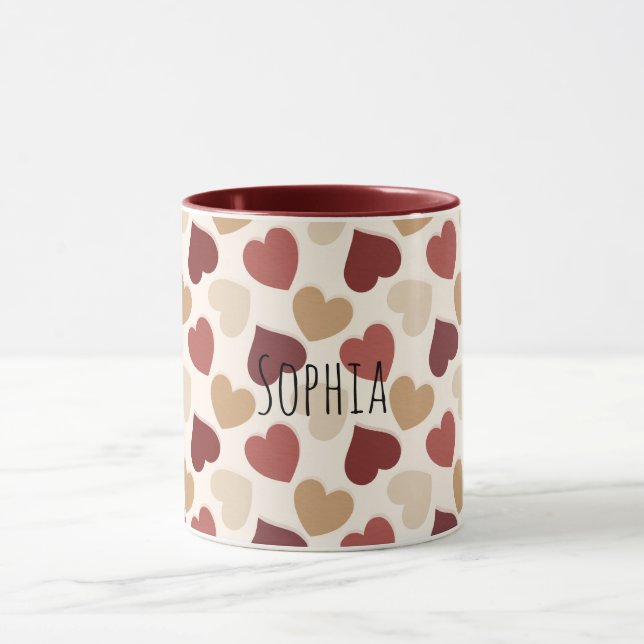 Caneca Cream Gold Red Hearts (Centro)