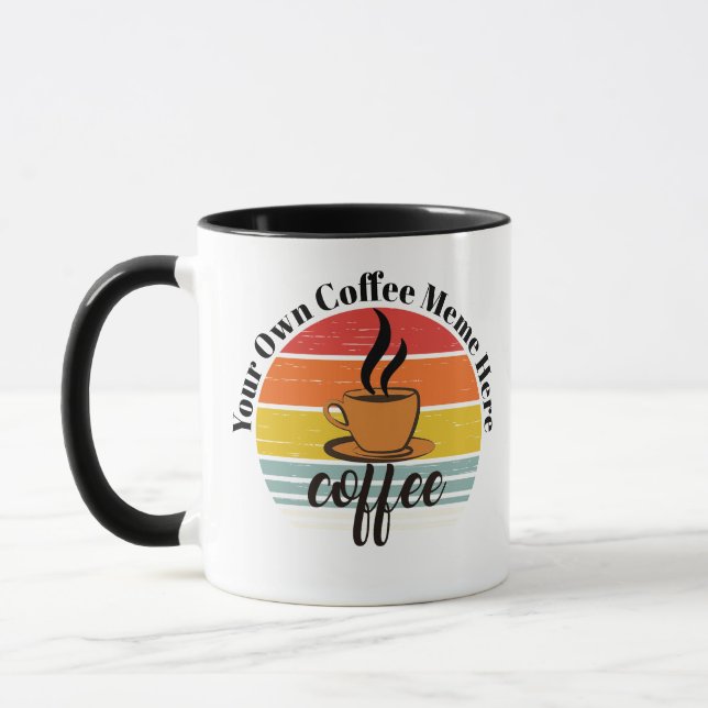 Caneca Create Custom Text Meme Mug - Personalized Coffee  (Esquerda)