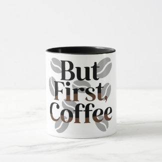 Caneca Creative "But First, Coffee" Typography Mug