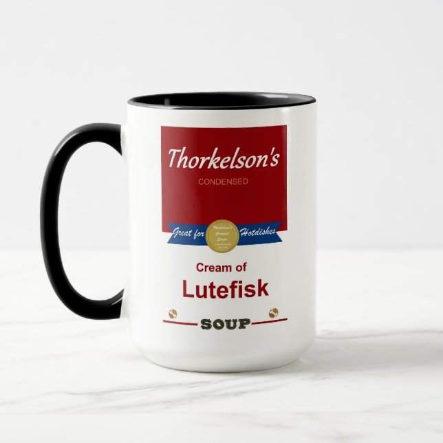 Caneca Creme De Lutefisk Soup Coffee Mug. (Esquerda)