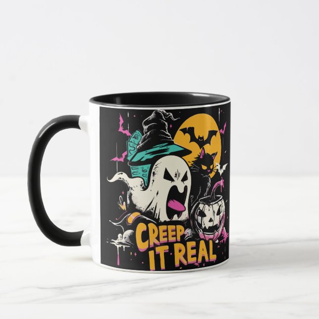 Caneca Creme de verdade | ExDesigner | Dia das Bruxas (Esquerda)
