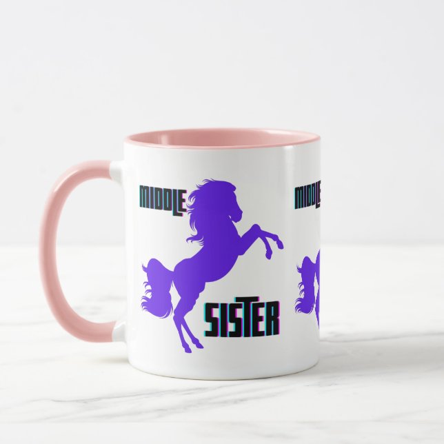 Caneca Criação de Pônei Roxo da Irmã do Meio (Esquerda)