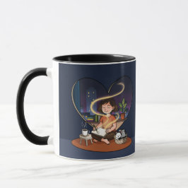 Caneca Criador Noturno Arte de Coração Aconchegante na Ja