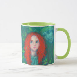 Caneca Criança da floresta, menina cabeleira vermelha, to