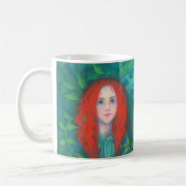 Caneca Criança da floresta, menina cabeleira vermelha, to