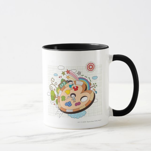 Caneca Crianças com pincéis (Direita)