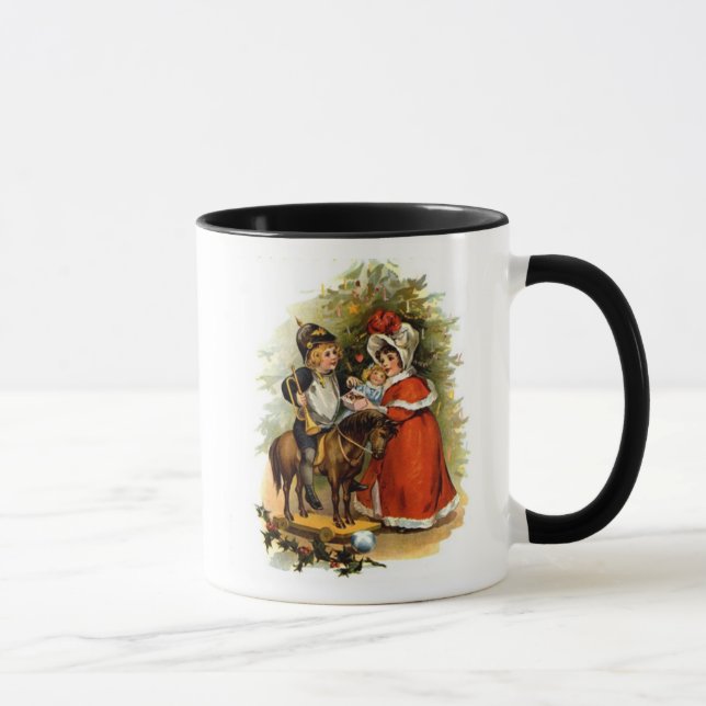 Caneca Crianças do natal vintage (Direita)