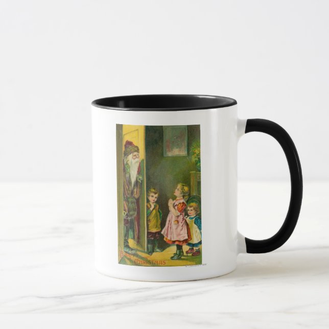 Caneca Crianças Felizes De Natal Deixando Papais noeis En (Direita)