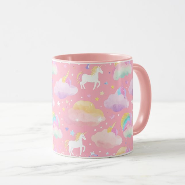 Caneca Crianças mágicas de aniversário de unicórnio arco- (Frente Esquerda)