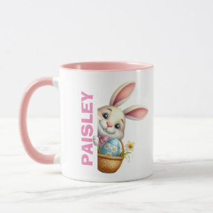 Caneca Crianças Páscoa Mug Girls Páscoa Gift Nome Persona