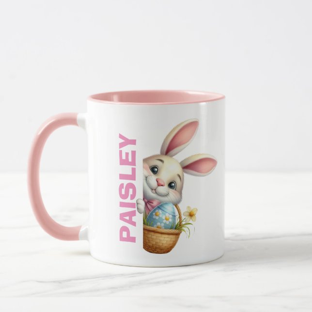Caneca Crianças Páscoa Mug Girls Páscoa Gift Nome Persona (Esquerda)