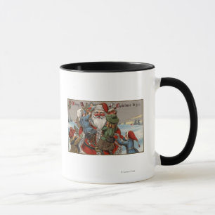 Caneca Crianças subindo em Papais noeis