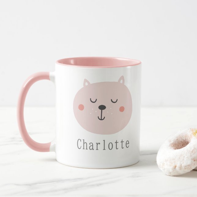 Caneca Crianças super bonitas, dois tons cor-de-rosa, Kit (Com Donut)