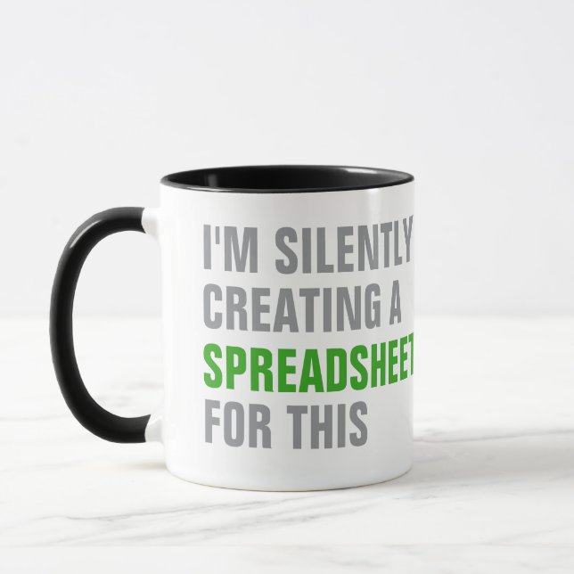 Caneca Criando silenciosamente uma planilha para isso (Esquerda)