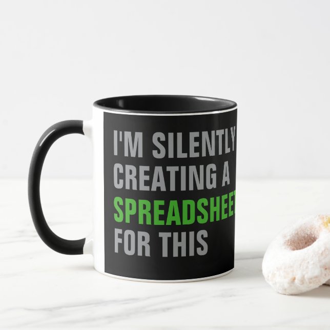 Caneca Criando uma planilha silenciosamente para isso (Com Donut)