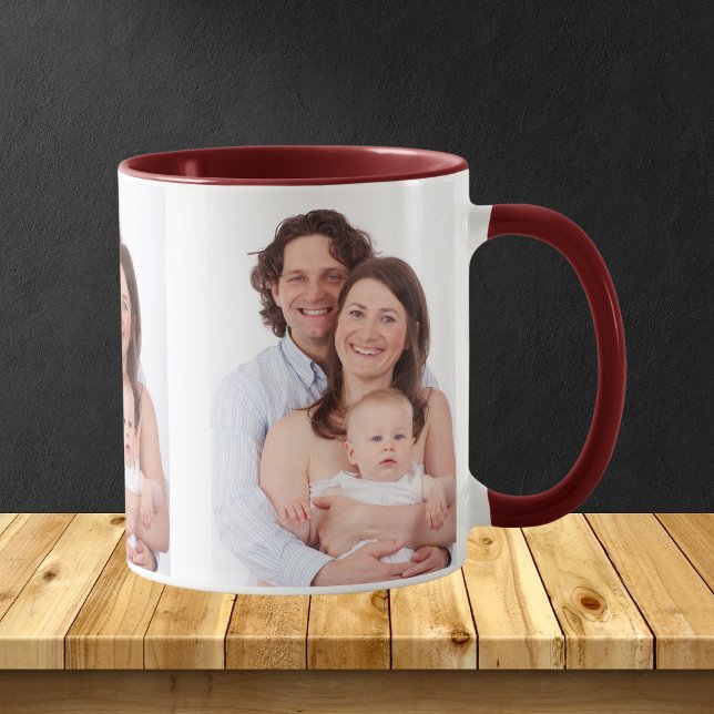 Caneca Criar Mug de Foto Personalizado (Easily Add Three Family Photos)