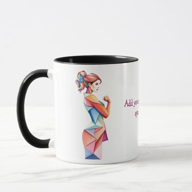 Caneca Crie a sua citação do dia das mulheres inspiradora (Esquerda)