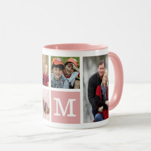 Caneca Crie A Sua Própria Colagem Fotográfica 5, Monogram