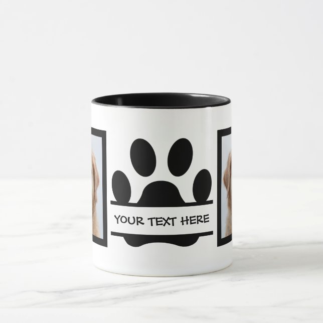 Caneca Crie a sua própria impressão fotográfica do cão (Centro)