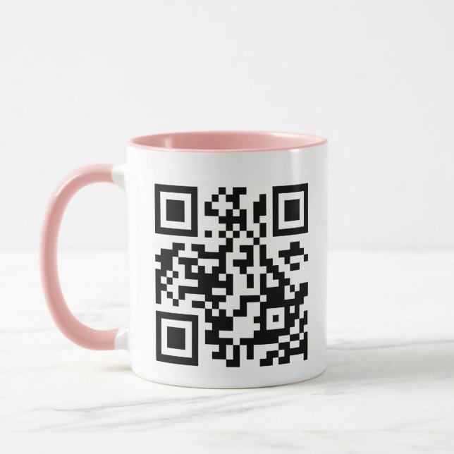 Caneca Crie Seu Próprio Código QR Rosa (Esquerda)