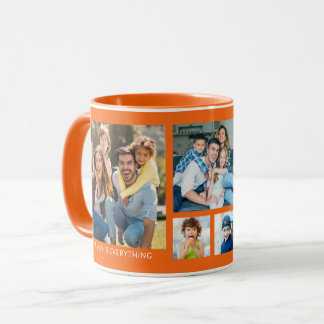Caneca Crie Seu Próprio Colagem de Fotos de Família 5 Lar