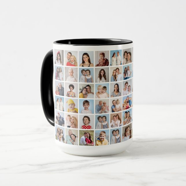 Caneca Crie seu próprio Combo de Colagem de Fotos 60 (Frente Esquerda)