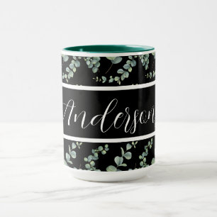 Caneca Crie seu próprio monograma personalizado elegante