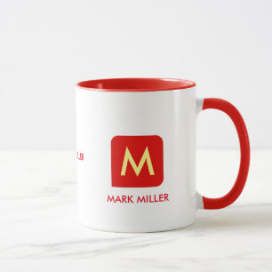 Caneca crie seu próprio nome de cor vermelha