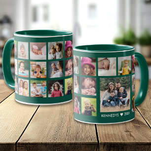 Caneca Crie Seu Próprio Nome de Família de Colagem de 22