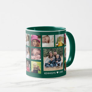 Caneca Crie Seu Próprio Nome de Família de Colagem de 22