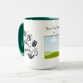 Caneca Crie seu próprio texto de modelo personalizado