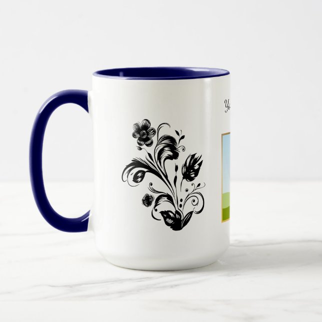 Caneca Crie seu próprio texto de modelo personalizado (Esquerda)