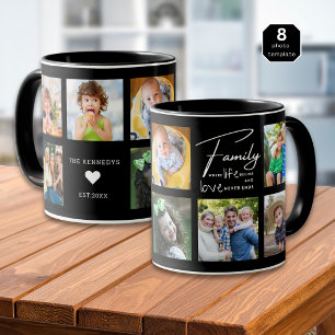 Caneca Crie Sua Própria Citação de Família de Colagem de 