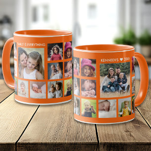 Caneca Crie Sua Própria Colagem de Fotos de Família 18 La