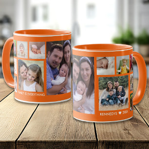 Caneca Crie Sua Própria Colagem de Fotos de Família Laran