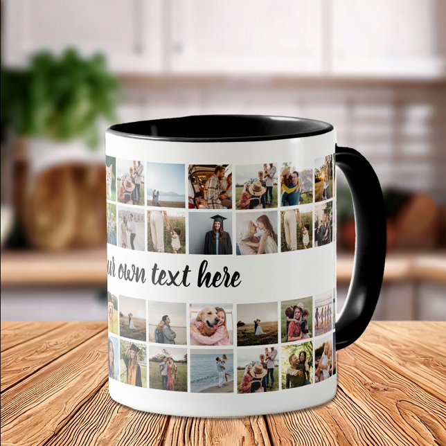 Caneca Crie sua própria colagem de fotos personalizada (Criador carregado)