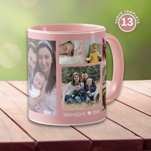 Caneca Crie Sua Própria Colagem Fotográfica Da Família 13