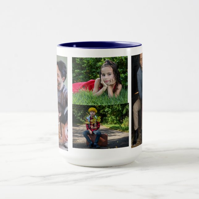 Caneca crie sua própria coleção de fotos moderna Mug (Centro)