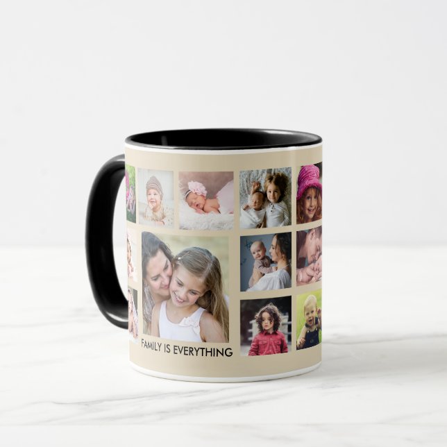 Caneca Crie Sua Própria Cotação De Colagem De Fotos Da Fa (Frente Esquerda)