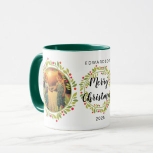 Caneca Crie sua própria foto de família Natal Feliz