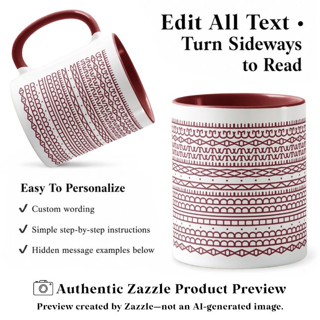 Caneca Crie Sua Própria Mensagem Oculta Longa, Texto, Bur (Criador carregado)