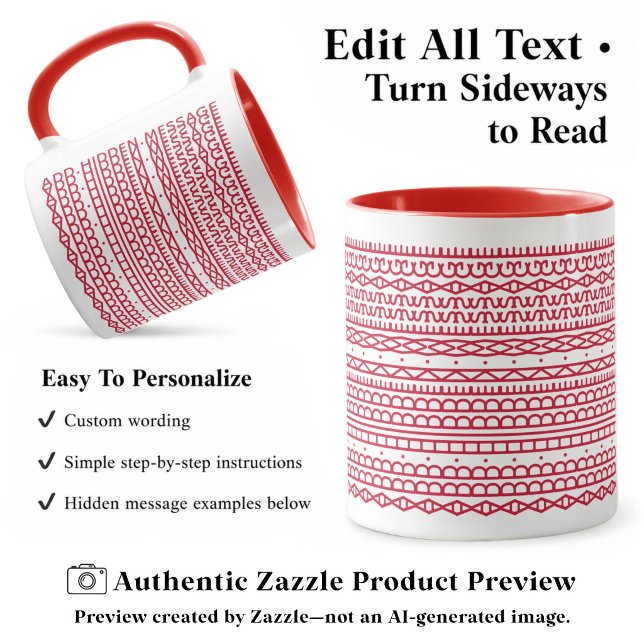 Caneca Crie Sua Própria Mensagem Oculta Longa, Texto, Ver (Criador carregado)