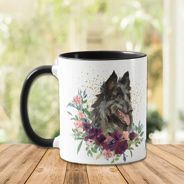 Caneca Crimson Floral Buquê belga Tervuren (Criador carregado)