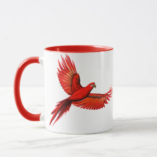 Caneca Crimson Macaw / Papagaio Vermelho em voo