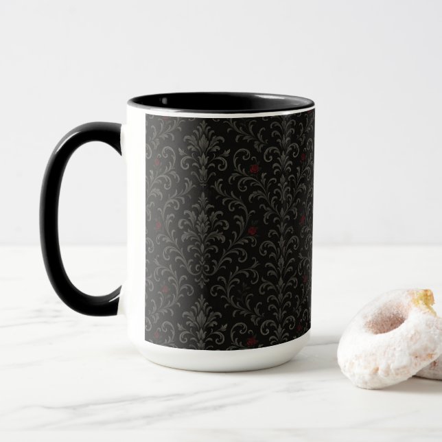Caneca Crimson Nocturne Bloom Victorian (Com Donut)