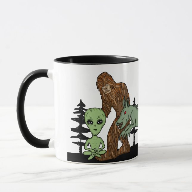 Caneca Criptid, OVNI, Pé Grande, Chupacabra, Alienígena (Esquerda)
