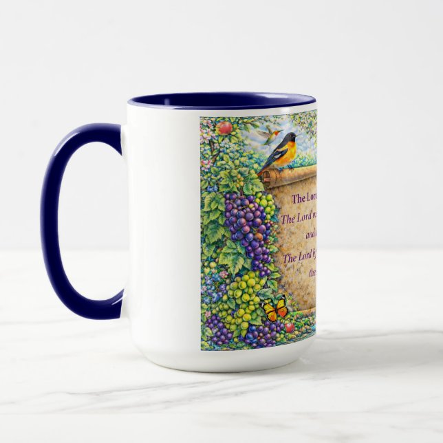 Caneca Cristã com Versículo Floral Presente (Esquerda)